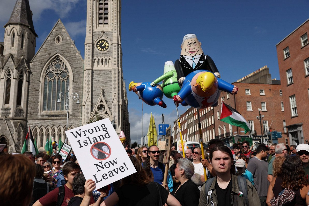 Tramps vizītes laikā Dublinā izteicis atbalstu Īrijas un Ziemeļīrijas atkalapvienošanai